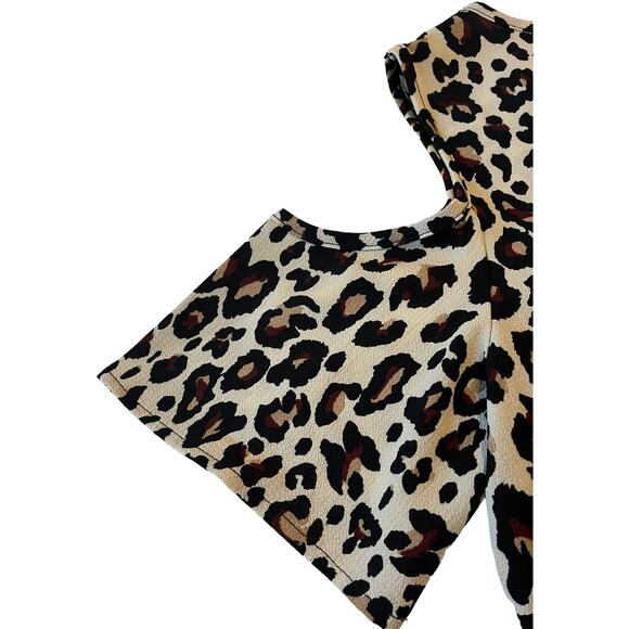 LIME & CHILI COLD SHOULDER MIDI SHEATH DRESS, WOMENS, M, BROWN TAN ANIMAL PRINT - Picture 7 of 9